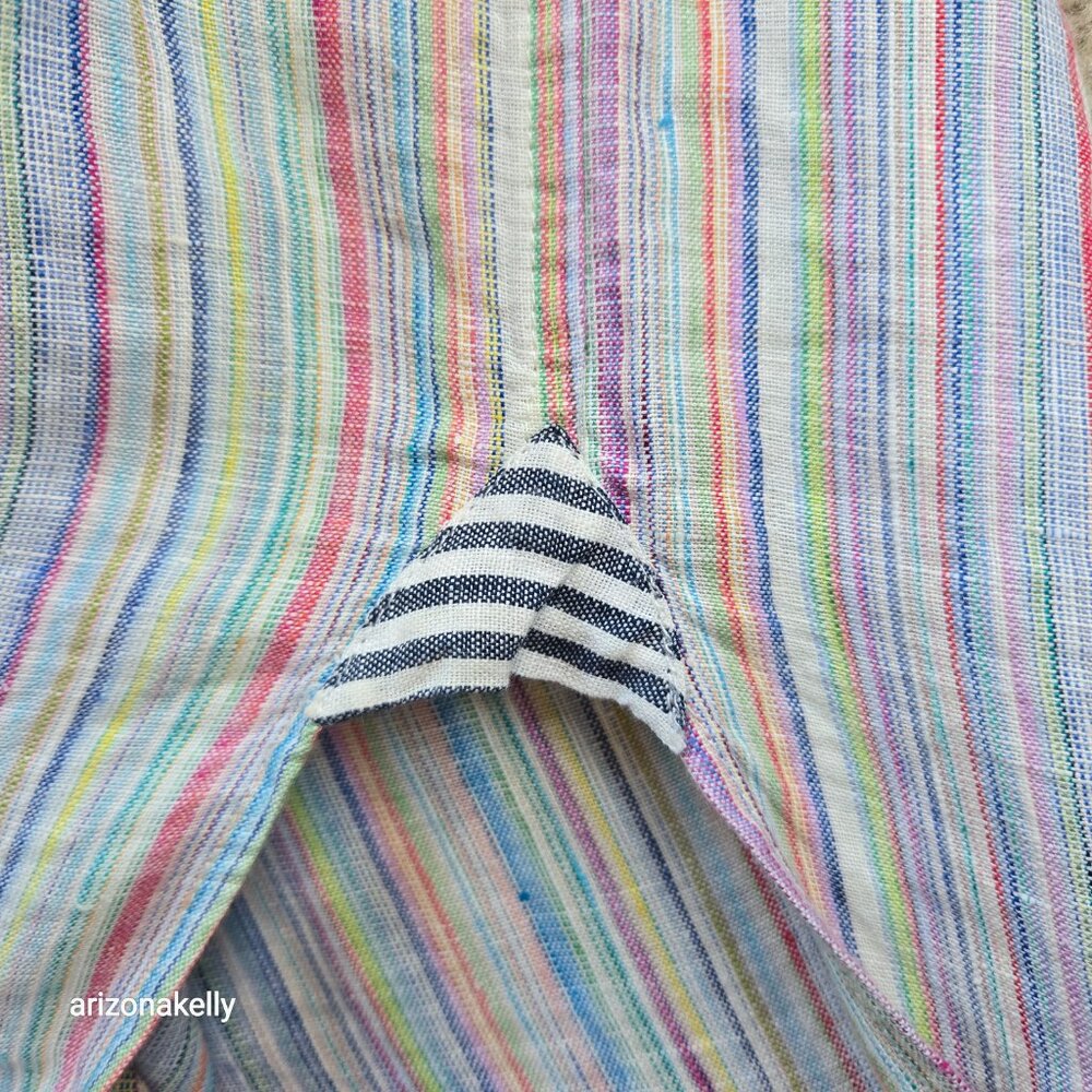 NWOT The Salting Linen Hoodie Tunic Coverup 0 Colorful Stripe Unisex - Picture 6 of 11